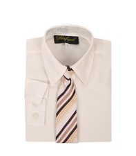 boys ivory cream formal dress shirt with matching tie for Easter wedding church
