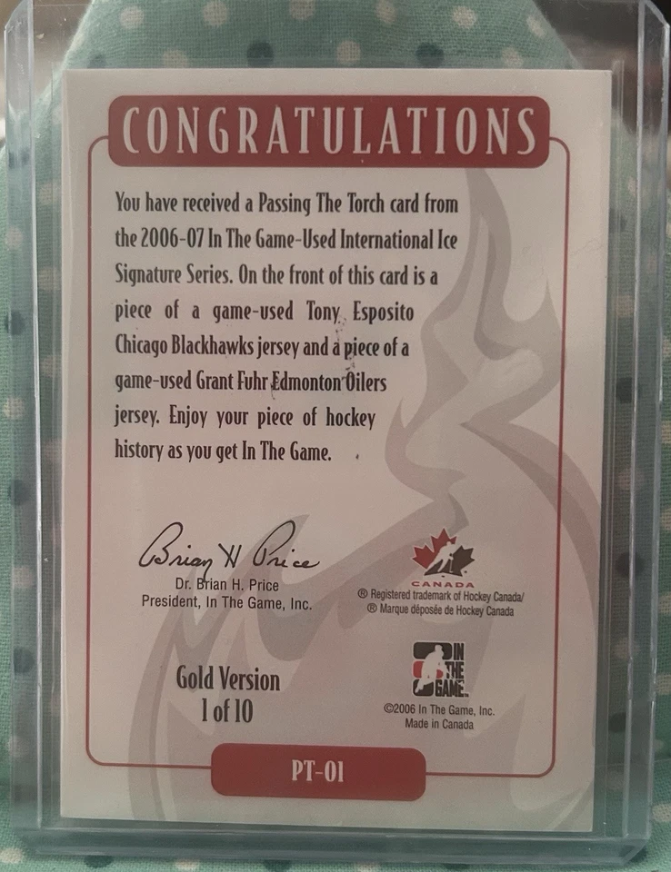 ESPOSITO FUHR 2006-07 Usado en Juego International Ice Signature Series DORADO Foto 2 de 2