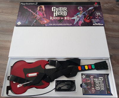 Guitar Hero Rocks The 80s Gitarre für Sony PlayStation 2 PS2 mit OVP und Spiel