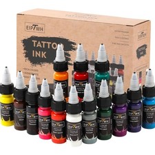 14 Colors Tattoo Ink Set,15ml 1/2oz Tattoo Ink Colors Set for Outlining Shadi...