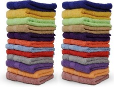 24-Pack Cotton Washcloths 12x12 - Soft Absorbent Face  Body Towels Spa Gym