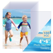4x6 Photo Sleeves 100 Pack Top Loading Sheet Protectors, Archival Safe