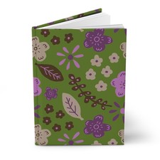Purple Floral Pattern Hardcover Journal