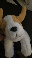 Dog Stuffed Animal Plush Doll Medium Size White and Brown