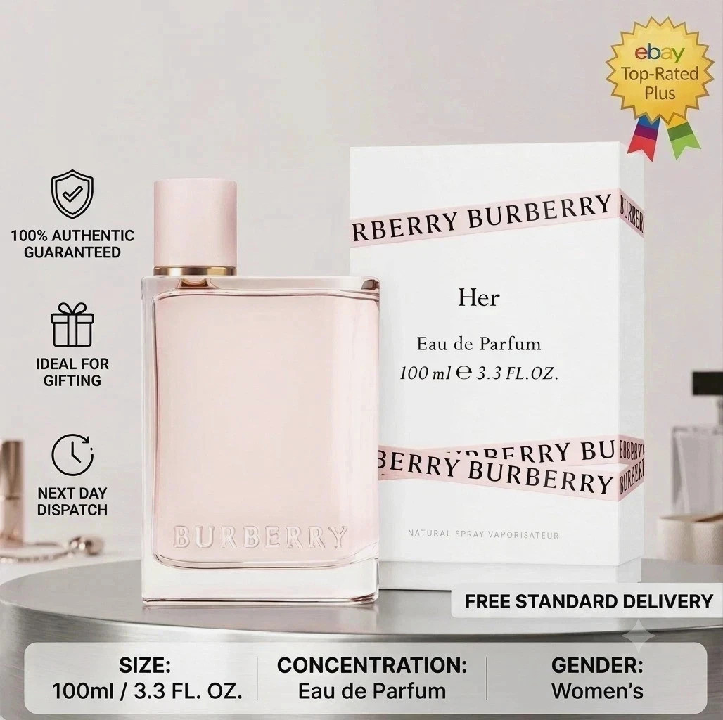 Burberry Her Eau De Parfum EDP Spray for Women 3.3 oz 100ml New Sealed....