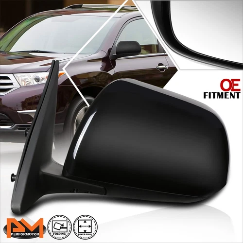 For 08-13 Highlander OE Style Power Adjustable Side Rear View Door Mirror Left