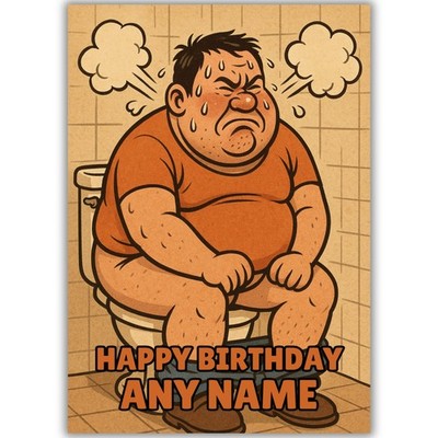 Personalisierte lustige Geburtstagskarte für Ihn Papa Opa Ehemann Freund Toilette Witz