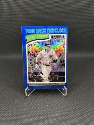 2026 Topps Heritage Chrome Blue Refractors #335 TBC Derek Jeter Numbered /150
