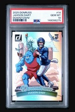 2025 Panini Donruss Jaxson Dart Downtown! SP RC Rookie #14 Giants PSA 10