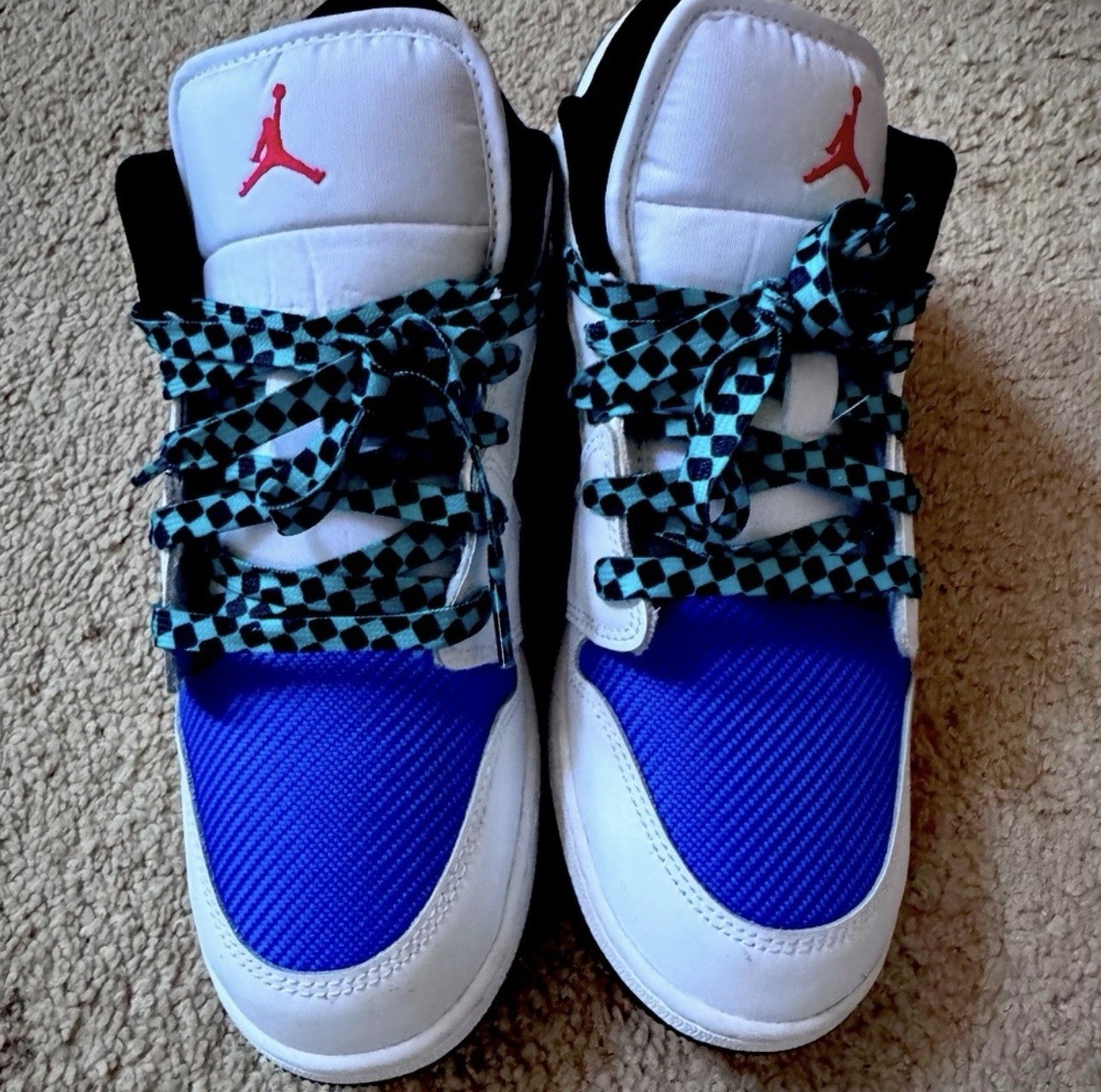 Nike Big Kids' Air Jordan 1 Low SE "Royal Hyper Jade