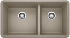 Blanco 441125 Precis 33" Undermount Double Basin SILGRANIT - Truffle