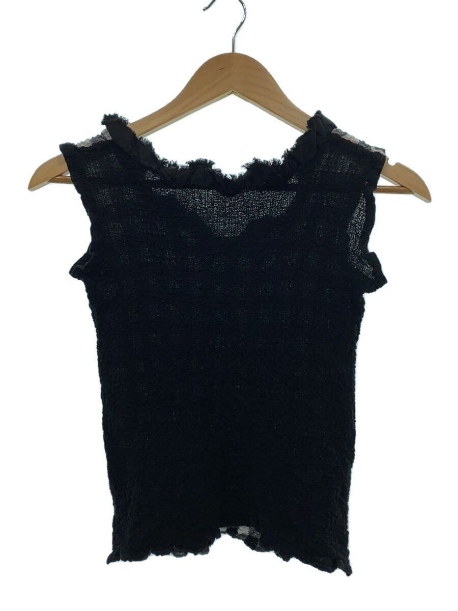 me ISSEY MIYAKE◆ノースリーブカットソー/--/ポリエステル/BLK/チェック/MI62FR415 ISSEY MIYAKE sleeveless top and sew polyester Black check