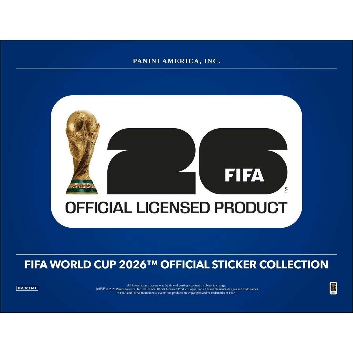2026 Panini FIFA World Cup Soccer 25-Pack Sticker Box 746134204913