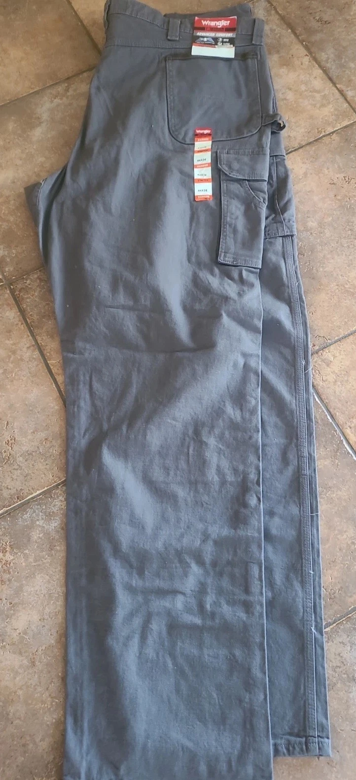 Wrangler Riggs Workwear Mens Cargo Carpenter Pants, 44x36 Gray NWT Big Tall