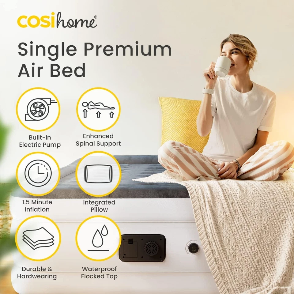 Cosi Home® Single Sized Air Bed - Premium Single Inflatable Mattress - Image 3 of 4