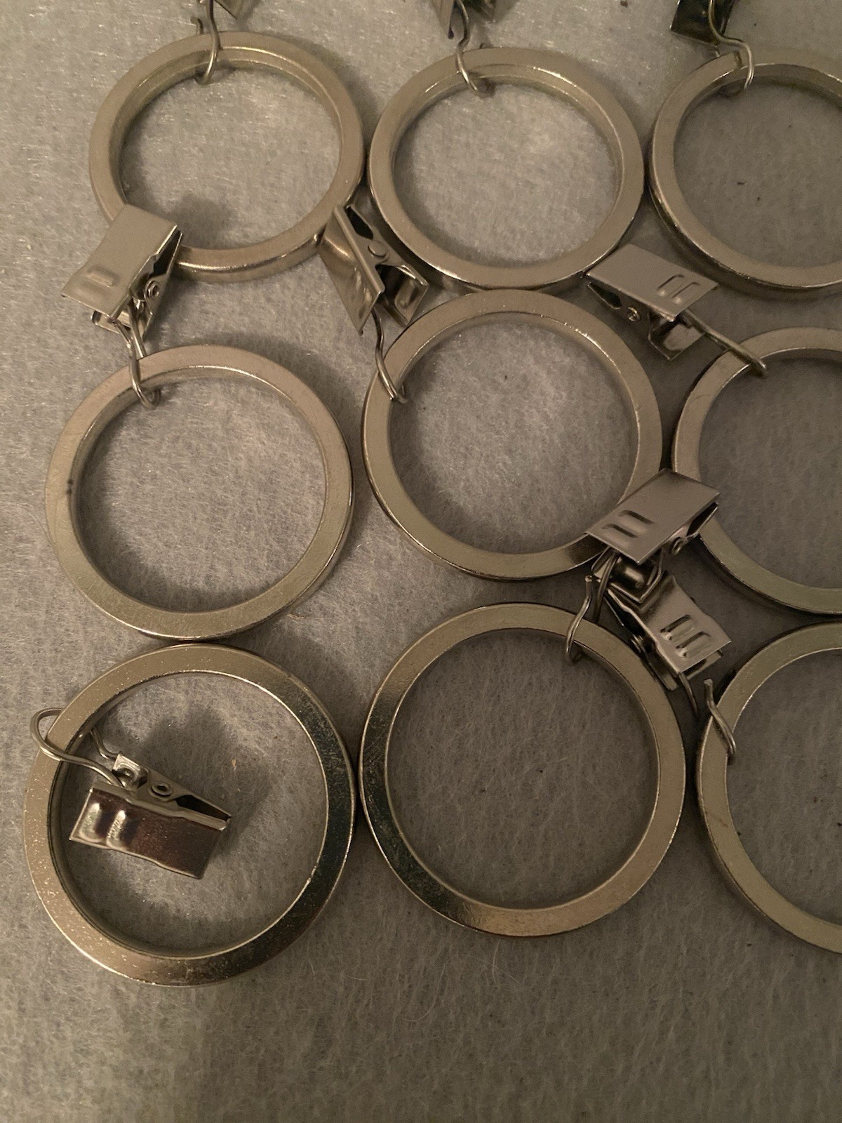 Ivilon 1.75" Curtain Rings with Clips Set of 21 New Brushed 