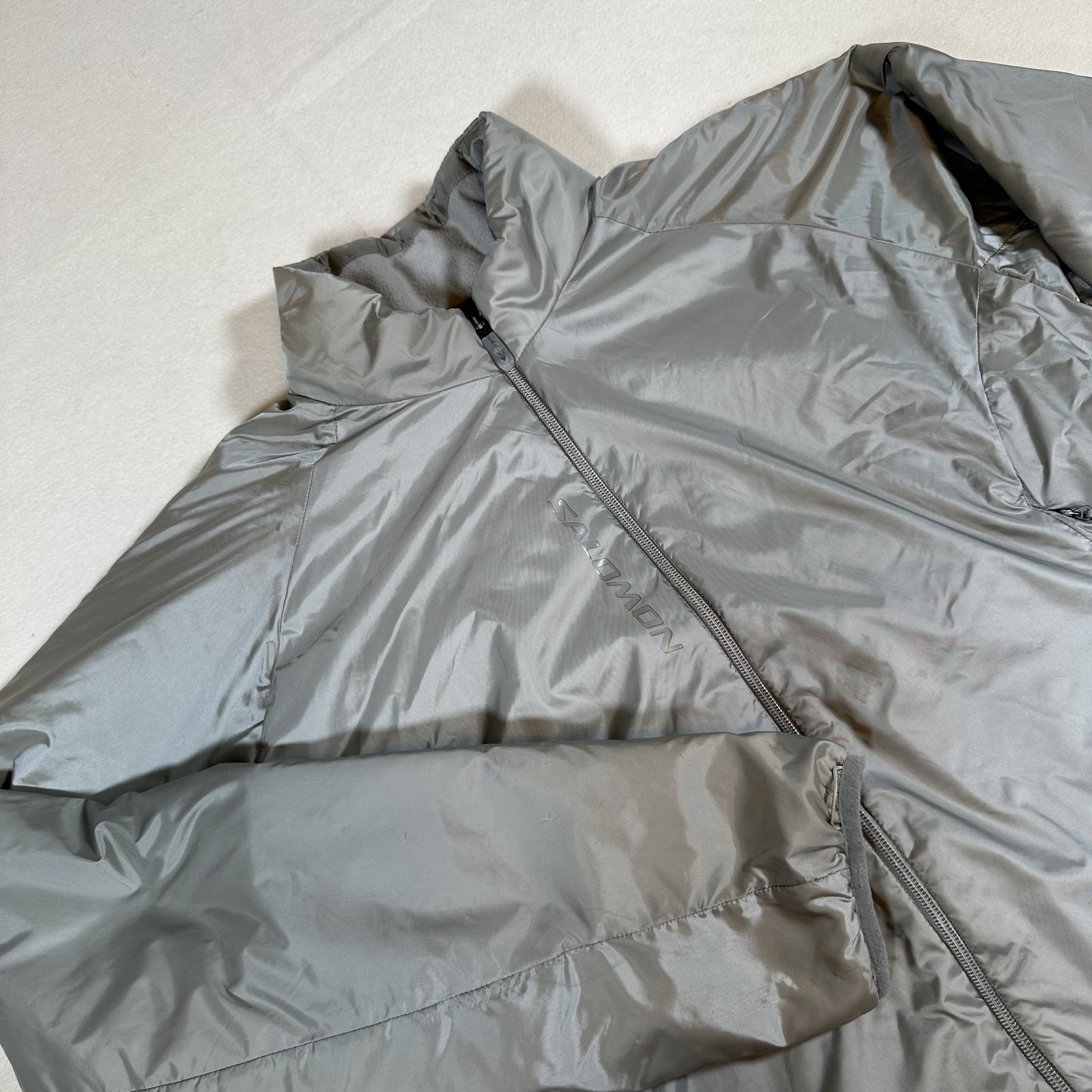 Giacca Salomon uomo grande grigia Primaloft isolata full zip outdoor escursionismo