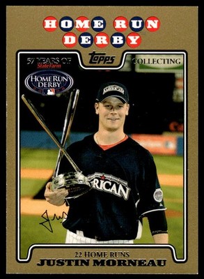 2008 Topps Update Justin Morneau #UH167 HR Derby Gold #'d 1899/2008 Twins