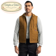 Wrangler Workwear Men's Durable Quilted Lined Hooded Duck Work Vest, Size 2XL