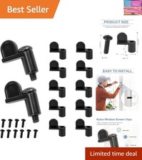 7/16 Inch Window Screen Clip with 12 Screws, Storm Door Clips for Glass and S...