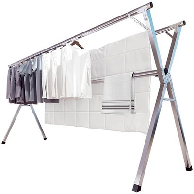 Large Foldable Laundry Rack with Windproof Hooks