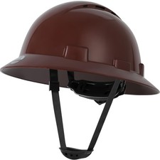 HDPE Hard Hat, Full Brim Safety Helmet, Vented, 6 Point Ratchet Suspension
