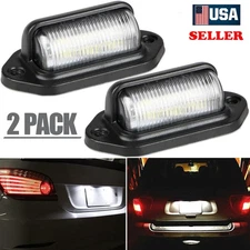 2Pcs LED License Plate Light Tag Lamps Assembly Replacement for Truck Trailer RV