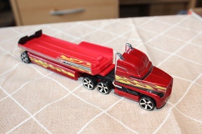 Hot Wheels 2002 Matchbox Convoy US Truck, Flatbed, K0439, ~1/64, rotmetallic