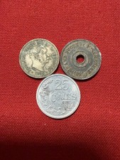 Set Of 3 Luxemburg Coins 5 Centimes (1908 & 1915), 25 Centimes (1954) 