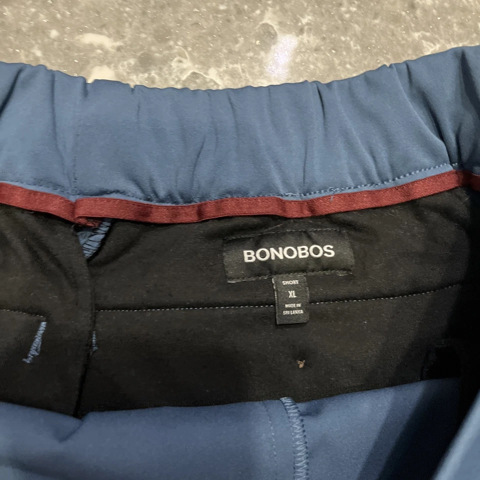 Мужские брюки Bonobos XL Chino короткие сужающиеся штанины на шнурке синие повседневные опрятные - Изображение 4 из 4
