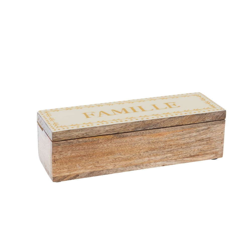 Boite à thé Romy bois 30x10 cm pour une table de salon épurée