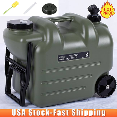 #ad 7 Gallon Water Jug Portable Camping Water Container with Wheels Handle Spigot US $32.98