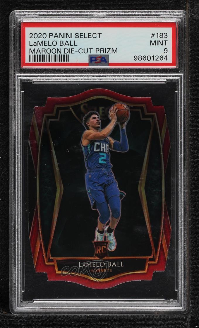 2020 Select Premier Level Maroon Prizm Die-Cut Lamelo Ball PSA 9 Rookie RC hs9