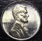 1943 P Lincoln Wheat Penny Steel 1c US Coin Philadelphia Mint AU
