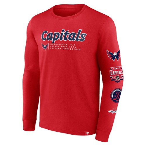 Men's Fanatics Red Washington Capitals Strike the Goal Long Sleeve T-Shirt - 第 2/3 張圖片