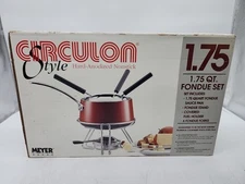 Meyer Circulan Style Fondue Set (Red) Never Used Still In Box!