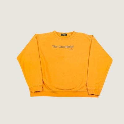 The Greenbrier Resort Sweatshirt Mens Orange Crewneck Pullover West Virginia L
