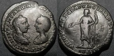 MRTWN Elagabalus & Julia Maesa AE28 Markianopolis Standing Zeus w Patera Sceptre