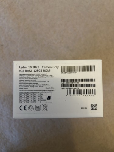 📱 Xiaomi Redmi 10 2022 🌟 128GB Storage + 4GB RAM - Carbon Gray - Brand New 📦 - 第 4/5 張圖片