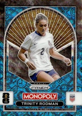 2026 Prizm Monopoly FIFA World Cup Trinity Rodman 4 Corners Blue Wave Prizm SP
