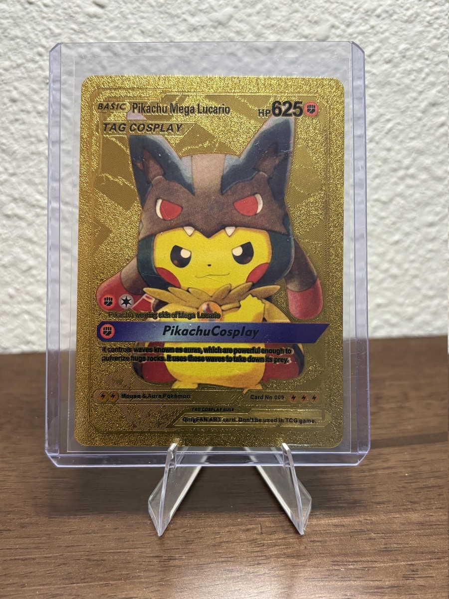 Pikachu Mega Lucario Tag Cosplay hp 625 Gold Foil Fan Art No. 009