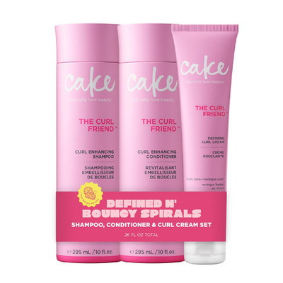 Cake Beauty Curl Friend Curl Defining Shampoo Conditioner Cream Set - Avocado