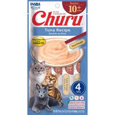 Inaba Cat Churu Puree Senior 10+ Tuna, 6 Pack - 56g