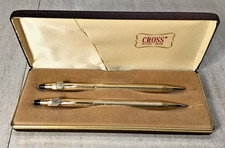 Vtg Vw Wolfsburg Crest Cross 10kt. Gold Filled Pen Mech Pencil Set W In Case Vtg Vw Wolfsburg Crest Cross 10kt. Gold Filled Pen Mech Pencil Set W In Case