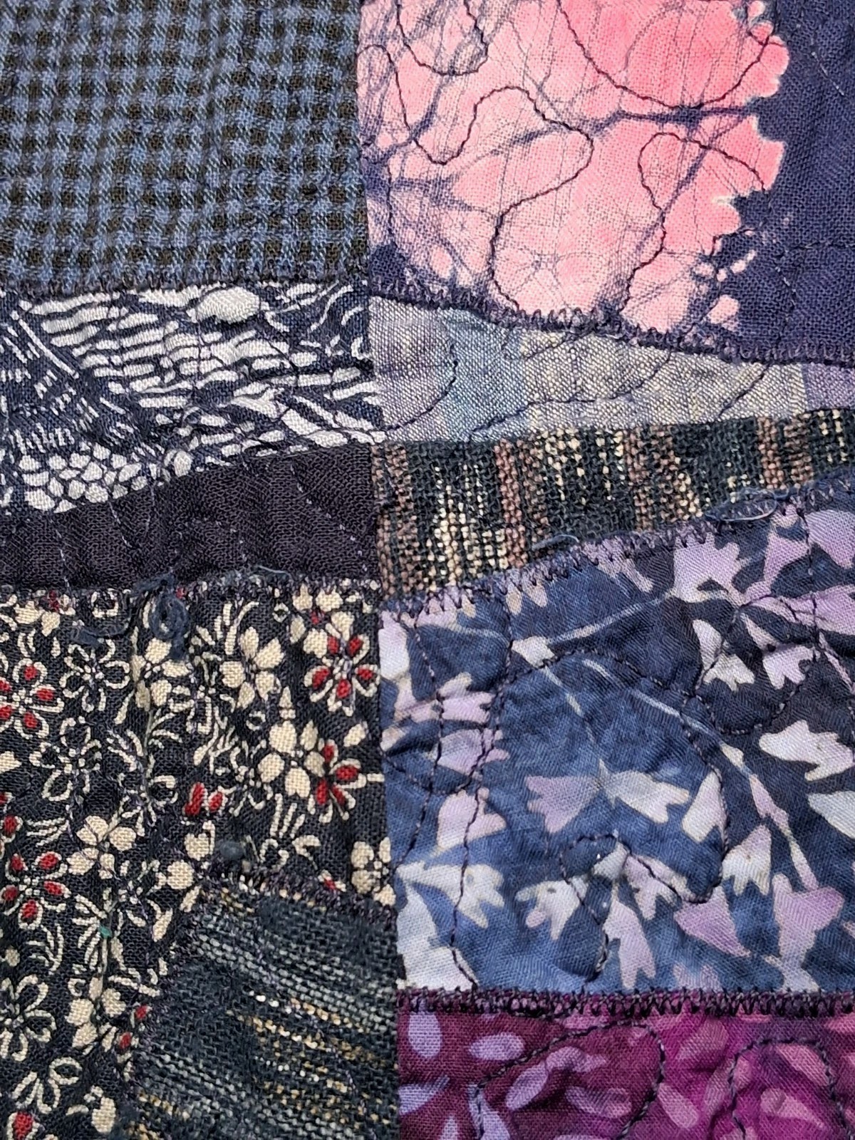 Womens Cotton Patchwork Quilted Jacket Large Blue… - image 6