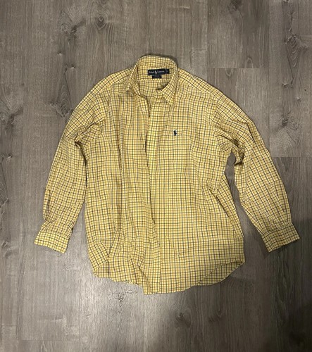 Ralph Lauren Blake Yellow Plaid Button-Down Shirt Size M