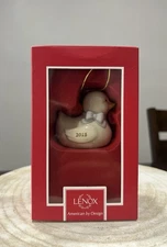 Lenox 2015 Baby's First Christmas Porcelain Duck Ornament for a Boy - New in Box