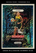 Mercedes Russell | 2024 Prizm Monopoly WNBA #46 | Green Millionaire Shimmer /20