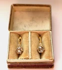 Antique Imperial Rare Faberge KF 14k Solid Gold 56 Diamonds Ladies Earrings