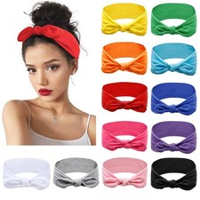 Huachi 12 Pack Bow Headbands for Women Headwraps Hair Band Bright Candy Style